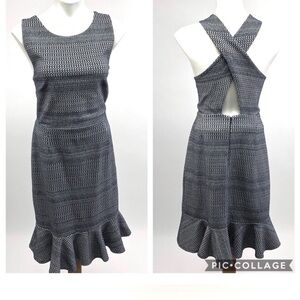 Banana Republic Women's Navy Ponte Knit Criss-Cross Back Minimalist Office Sz 10